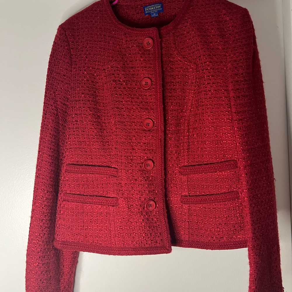 Pendleton red tweed blazer Size 12